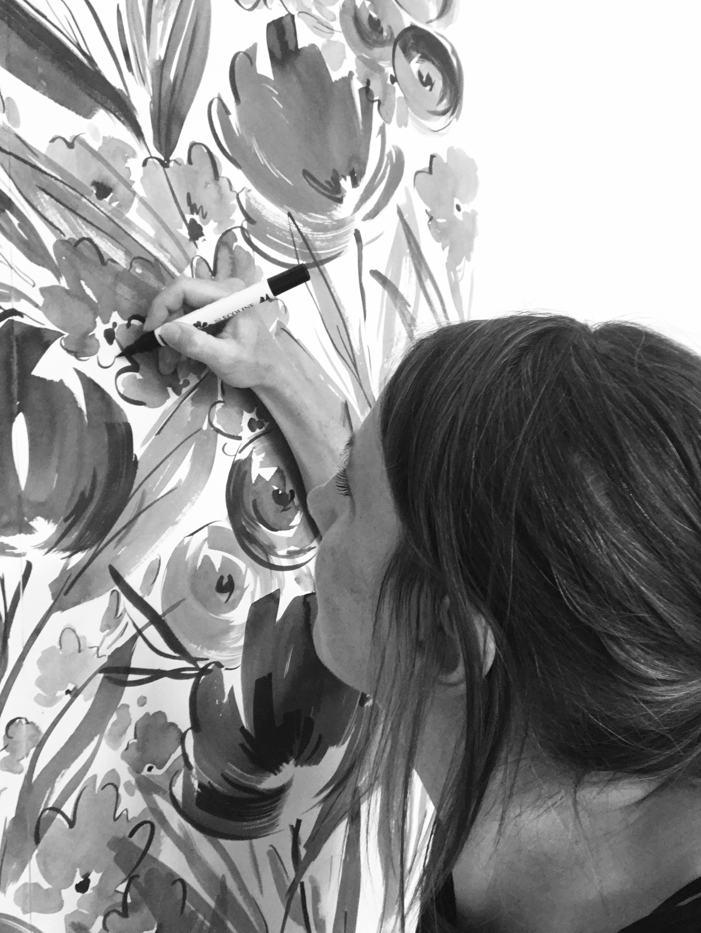 Alexandra Butcher at work illustrating